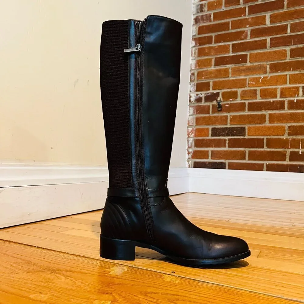 AQUATALIA Women's Brown Leather Knee High Boots 8.5